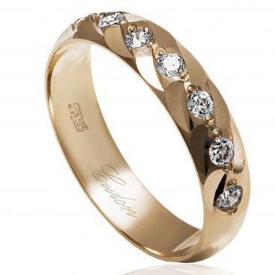 Обручальное кольцо 1-2037-P-D-Z6308 - Сеть ювелирных салонов Zолото