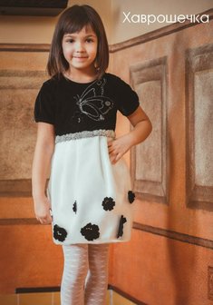 Детское платье Хаврошечка-Д40973. С прямой юбкой, короткое без шлейфа.