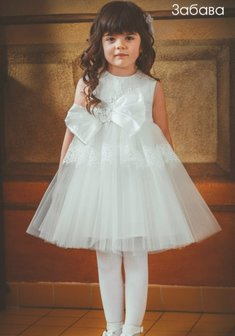 Детское платье Забава-Д40975. А-силуэт, короткое без шлейфа.