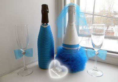 Свадебные бутылки А57660 - Мастерская свадебных аксессуаров и подарков АСЕНИЯ