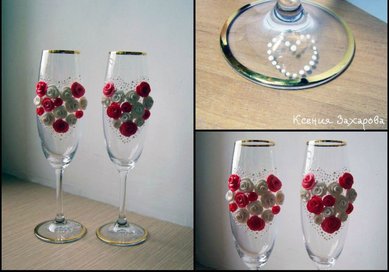 Свадебные бокалы А57691 - Мастерская свадебных аксессуаров и подарков АСЕНИЯ
